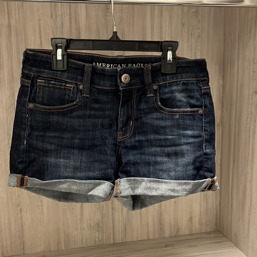 American eagle, dark blue Jean shorts size 4